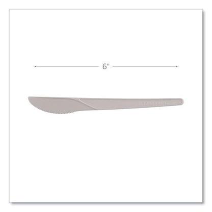 Plantware Compostable Cutlery, Knife, 6", White, 1,000/carton