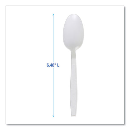 Heavyweight Polypropylene Cutlery, Teaspoon, White, 1000/carton