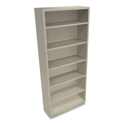 Metal Bookcase, Six-shelf, 34.5w X 12.63d X 81.13h, Putty