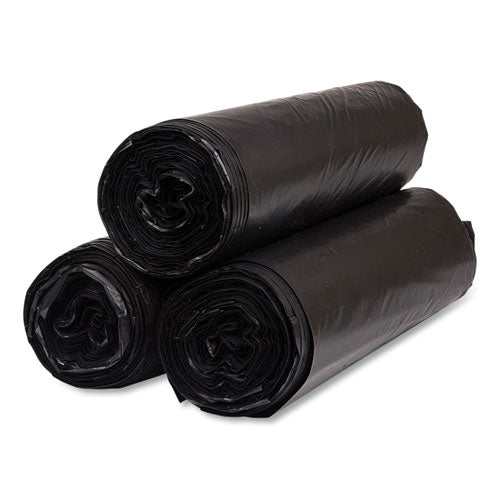 High-density Commercial Can Liners, 45 Gal, 22 Mic, 40" X 48", Black, 25 Bags/roll, 6 Interleaved Rolls/carton