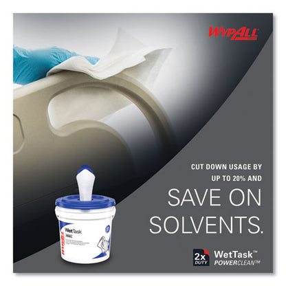 Power Clean Wipers For Solvents Wettask Customizable Wet Wiping System, Wipers Only, 9 X 15, White, 275/roll, 2 Rolls/carton