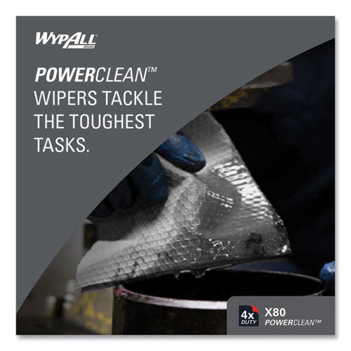 Power Clean X80 Heavy Duty Cloths, 1/4 Fold, 12.5 X 12, White, 50/box, 4 Boxes/carton