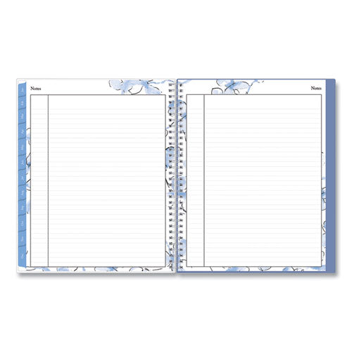 Lindley Weekly/monthly Planner, Lindley Floral Artwork, 11 X 8.5, White/blue/green Cover, 12-month (jan To Dec): 2024