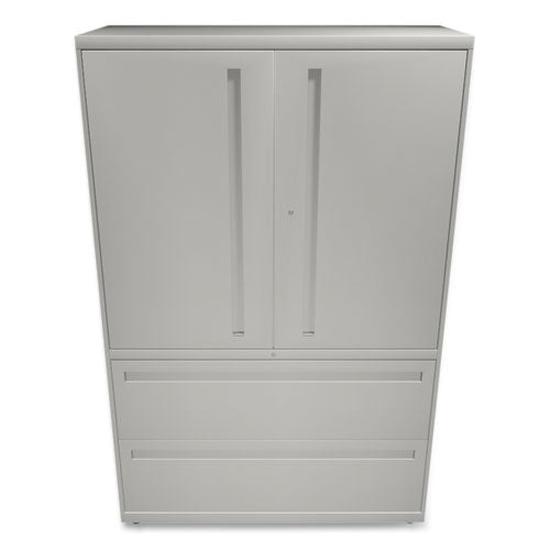 Brigade 700 Series Lateral File, Three-shelf Enclosed Storage, 2 Legal/letter-size File Drawers, Gray, 42" X 18" X 64.25"