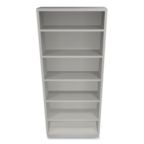 Metal Bookcase, Six-shelf, 34.5w X 12.63d X 81.13h, Light Gray