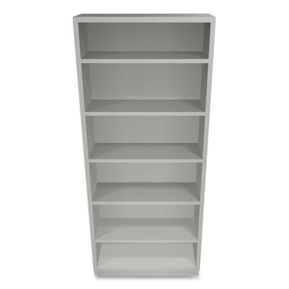 Metal Bookcase, Six-shelf, 34.5w X 12.63d X 81.13h, Light Gray