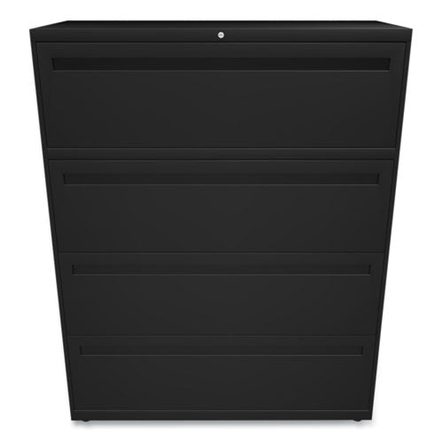 Brigade 700 Series Lateral File, 4 Legal/letter-size File Drawers, Black, 42" X 18" X 52.5"