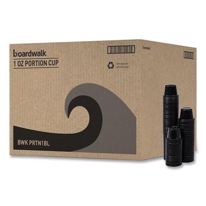 Souffle/portion Cups, 1 Oz, Polypropylene, Black, 20 Cups/sleeve, 125 Sleeves/carton