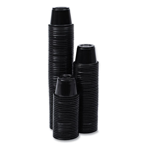 Souffle/portion Cups, 1 Oz, Polypropylene, Black, 20 Cups/sleeve, 125 Sleeves/carton