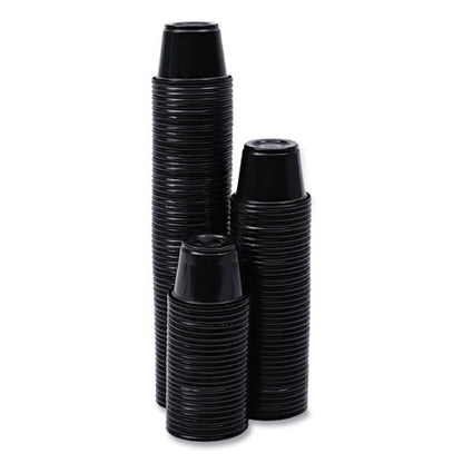 Souffle/portion Cups, 1 Oz, Polypropylene, Black, 20 Cups/sleeve, 125 Sleeves/carton