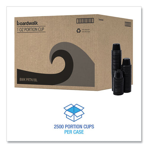 Souffle/portion Cups, 1 Oz, Polypropylene, Black, 20 Cups/sleeve, 125 Sleeves/carton