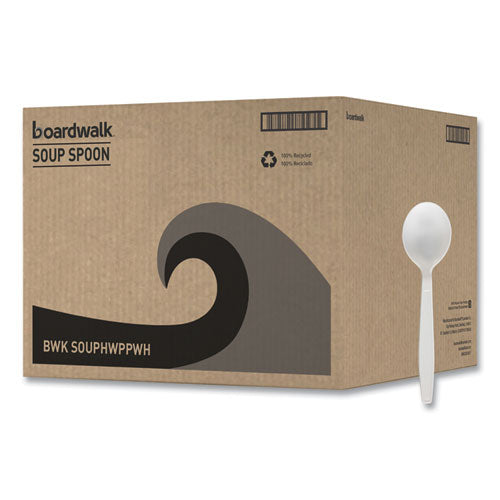 Heavyweight Polypropylene Cutlery, Soup Spoon, White, 1000/carton