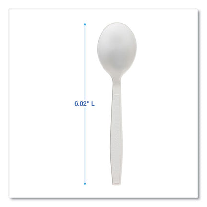 Heavyweight Polypropylene Cutlery, Soup Spoon, White, 1000/carton