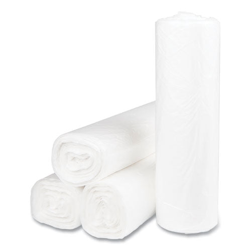 High-density Commercial Can Liners, 45 Gal, 14 Mic, 40" X 48", Clear, 25 Bags/roll, 10 Interleaved Rolls/carton