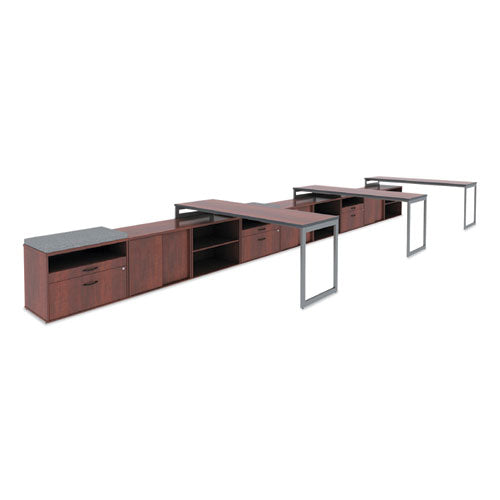 Alera Open Office Desk Series Low File Cabinet Credenza, 2-drawer: Pencil/file, Legal/letter, 1 Shelf,cherry,29.5x19.13x22.88