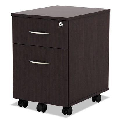 Alera Valencia Series Mobile Pedestal, Left Or Right, 2-drawers: Box/file, Legal/letter, Espresso, 15.88" X 19.13" X 22.88"