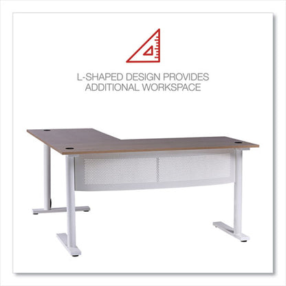 L-shaped Writing Desk, 59.05" X 59.05" X 29.53", Beigewood/white