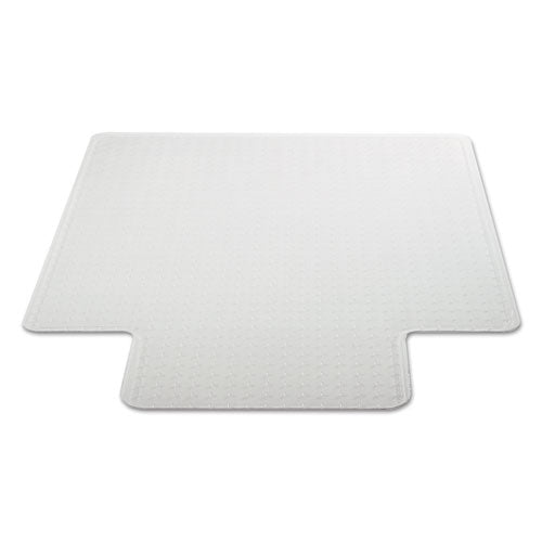 Occasional Use Studded Chair Mat For Flat Pile Carpet, 36 X 48, Lipped, Clear