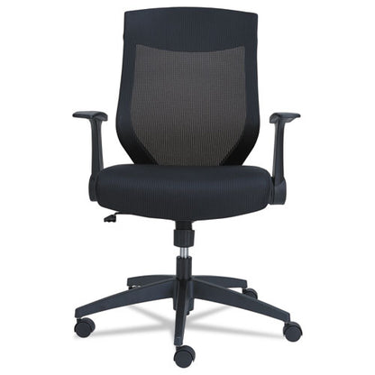 Alera Eb-k Series Synchro Mid-back Flip-arm Mesh Chair, Supports Up To 275 Lb, 18.5“ To 22.04" Seat Height, Black