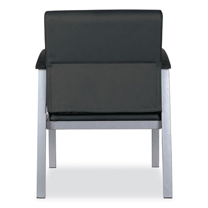 Alera Metalounge Series Mid-back Guest Chair, 24.6" X 26.96" X 33.46", Black Seat, Black Back, Silver Base