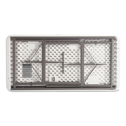 Resin Rectangular Folding Table, Square Edge, 72w X 30d X 29h, Platinum