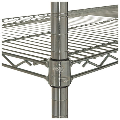 Nsf Certified Industrial Four-shelf Wire Shelving Kit, 36w X 18d X 72h, Silver