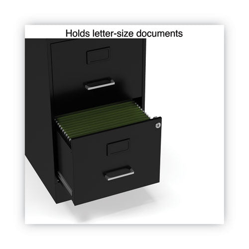 Soho Vertical File Cabinet, 2 Drawers: File/file, Letter, Black, 14" X 18" X 24.1"
