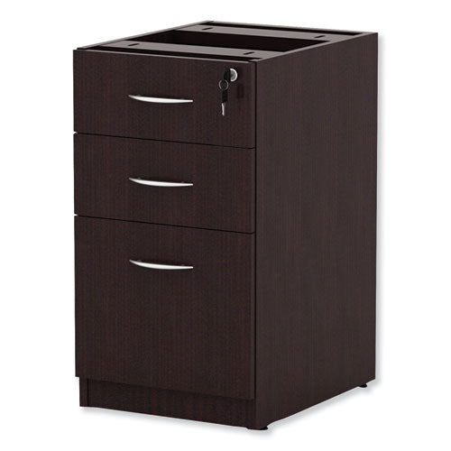 Alera Valencia Series Full Pedestal File, Left/right, 3-drawers: Box/box/file, Legal/letter, Espresso, 15.63" X 20.5" X 28.5"