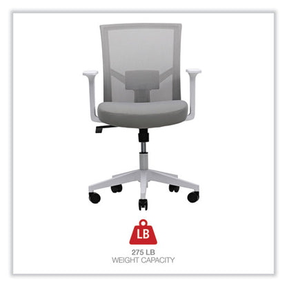 Mesh Back Fabric Task Chair, Supports Up To 275 Lb, 17.32" To 21.1" Seat Height, Gray Seat, Gray Back