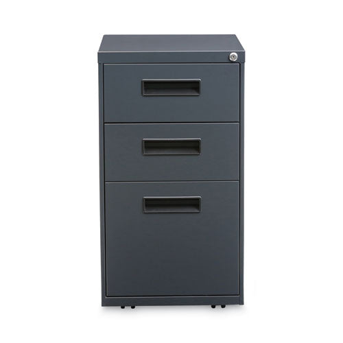 File Pedestal, Left Or Right, 3-drawers: Box/box/file, Legal/letter, Charcoal, 14.96" X 19.29" X 27.75"