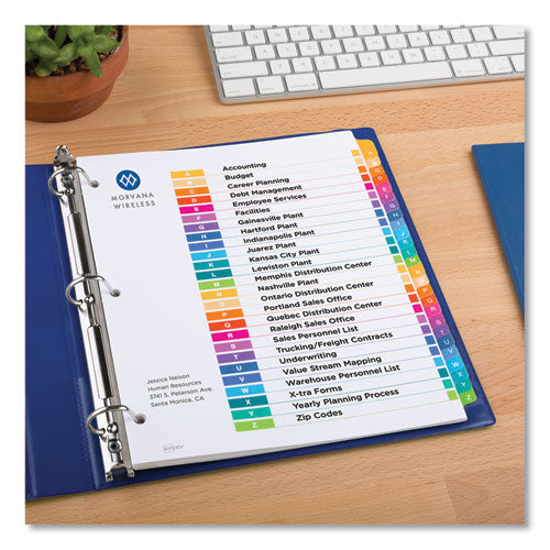 Customizable Table Of Contents Ready Index Multicolor Dividers, 26-tab, A To Z, 11 X 8.5, White, 6 Sets