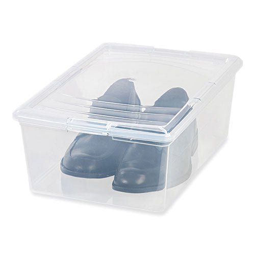 13.5 Qt. Lift-off Lid Storage Tote, 10.6" X 16.1" X 5.9", Clear/gray