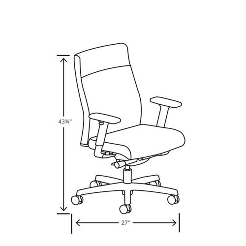 Ignition 2.0 Upholstered Mid-back Task Chair, Up To 300 Lbs, 17 To 21.5 Seat Height, Elysian Seat And Back, Black Base