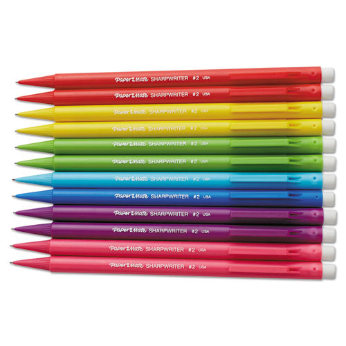 Sharpwriter Mechanical Pencil, 0.7 Mm, Hb (#2.5), Black Lead, Assorted Barrel Colors, Dozen