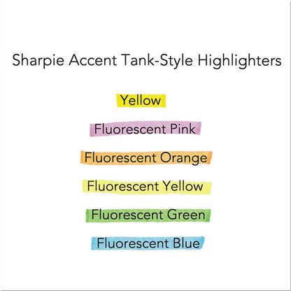 Tank Style Highlighters, Fluorescent Green Ink, Chisel Tip, Green Barrel, Dozen