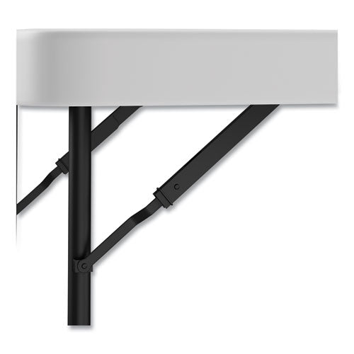 Adjustable Height Plastic Folding Table, Rectangular, 72w X 29.63d X 29.25 To 37.13h, White