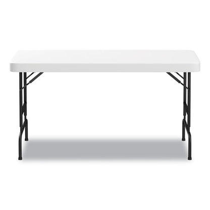 Adjustable Height Plastic Folding Table, Rectangular, 72w X 29.63d X 29.25 To 37.13h, White