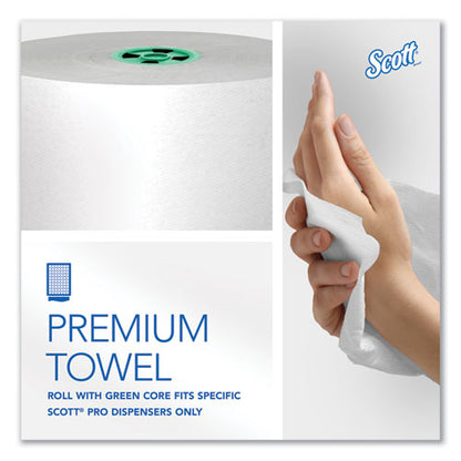 Pro Hard Roll Paper Towels With Absorbency Pockets, For Scott Pro Dispenser, Green Core Only, 1-ply, 7.5" X 900 Ft,6 Rolls/ct