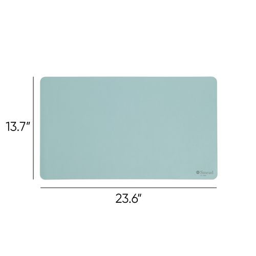 Vegan Leather Desk Pads, 23.6" X 13.7", Light Blue