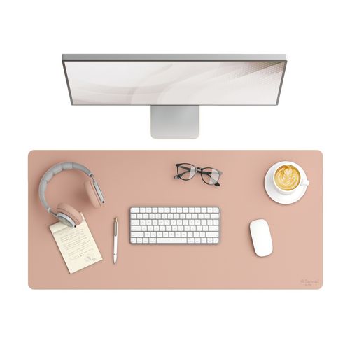 Vegan Leather Desk Pads, 36 X 17, Light Pink