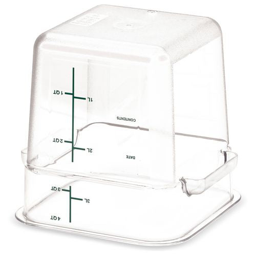 Squares Polycarbonate Food Storage Container, 4 Qt, 7.13 X 7.13 X 7.29, Clear, Plastic