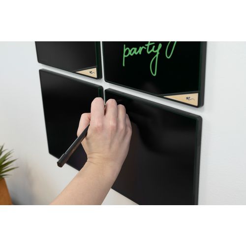 Versatiles Memo Board, With Stylus, 8.25 X 8.25, Black Lcd Surface, Black Plastic Frame