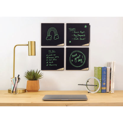 Versatiles Memo Board, With Stylus, 8.25 X 8.25, Black Lcd Surface, Black Plastic Frame