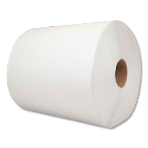 Hard Wound Towel, 1 Ply, 8" X 700 Ft, White, 6/carton