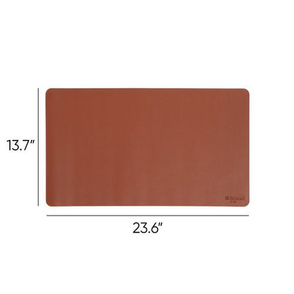 Vegan Leather Desk Pads, 23.6" X 13.7", Brown