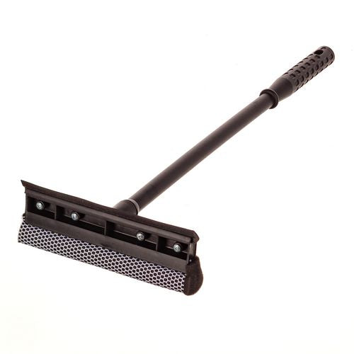 Auto Squeegee, 8" Rubber Blade, 8" Mesh Scrubber, 21" Plastic Handle With Grip, Black, 20/carton