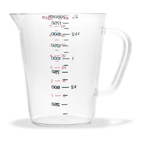 Commercial Measuring Cup, 0.5 Gal, Clear