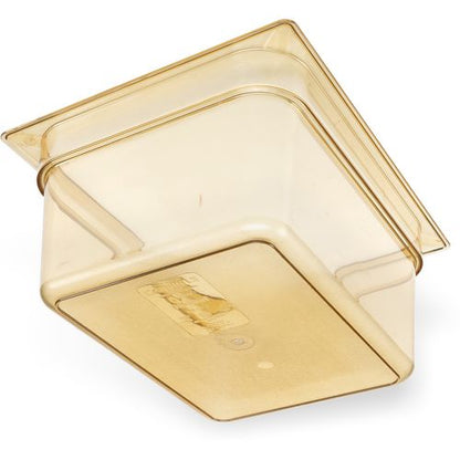 Storplus High Heat Food Pan, 8.7 Qt, 10.38 X 12.75 X 6, Amber, Plastic