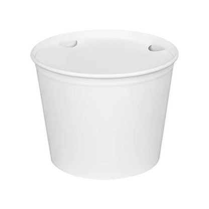 Food Bucket With Lid, 85 Oz, 7.36" Dai X 6"h, White, Paper, 180/carton