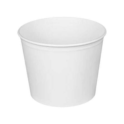 Food Bucket With Lid, 85 Oz, 7.36" Dai X 6"h, White, Paper, 180/carton